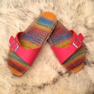 Birki's rainbow massage slides